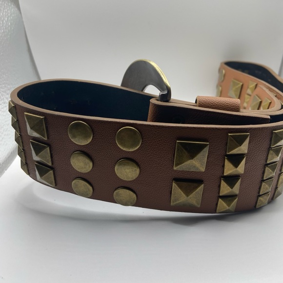 Brown Brass Studded Belt - Picture 7 of 13